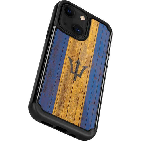 Barbados Flag Dark Wood iPhone 13 Cargo Case